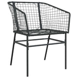 Garden Dining Set 5 pcs Black Poly Rattan