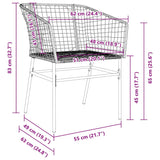 Garden Dining Set 5 pcs Black Poly Rattan