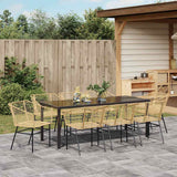 Garden Dining Set 9 pcs Brown Poly Rattan