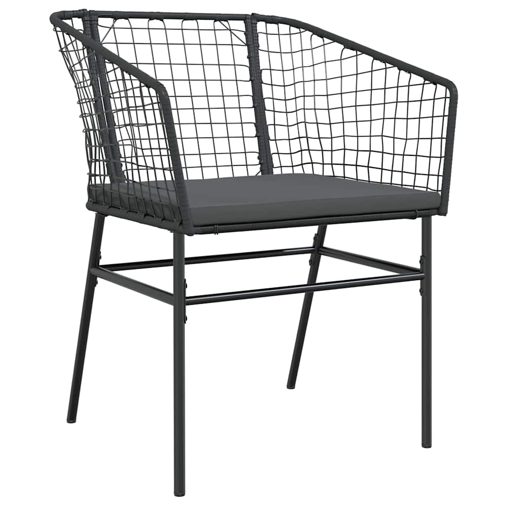 Garden Dining Set 5 pcs Black Poly Rattan