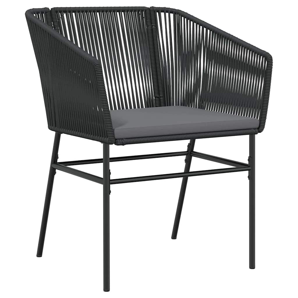 Garden Dining Set 3 pcs Black Poly rattan
