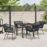 Garden Dining Set 5 pcs Black Poly rattan