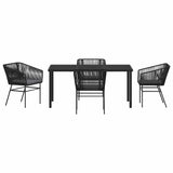 Garden Dining Set 5 pcs Black Poly rattan