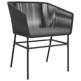 Garden Dining Set 7 pcs Black Poly rattan