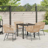 Garden Dining Set 5 pcs Brown Poly rattan