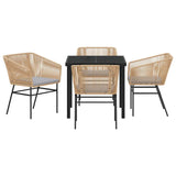 Garden Dining Set 5 pcs Brown Poly rattan