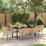Garden Dining Set 7 pcs Brown Poly rattan