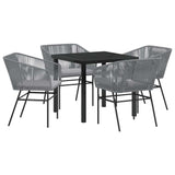 Garden Dining Set 5 pcs Grey Poly rattan