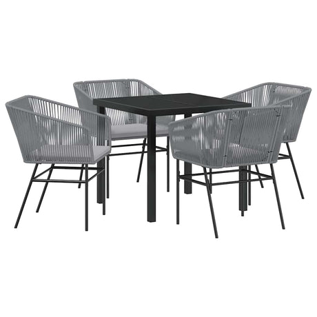 Garden Dining Set 5 pcs Grey Poly rattan
