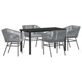 Garden Dining Set 5 pcs Grey Poly rattan