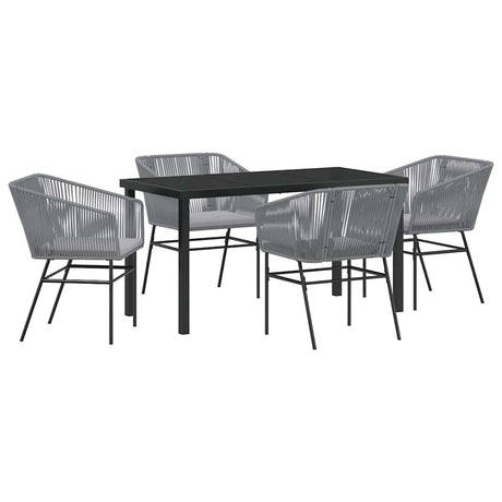 Garden Dining Set 5 pcs Grey Poly rattan