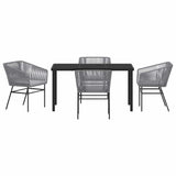Garden Dining Set 5 pcs Grey Poly rattan