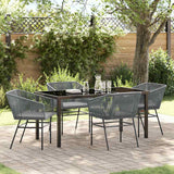 Garden Dining Set 5 pcs Grey Poly rattan