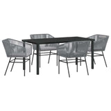 Garden Dining Set 5 pcs Grey Poly rattan