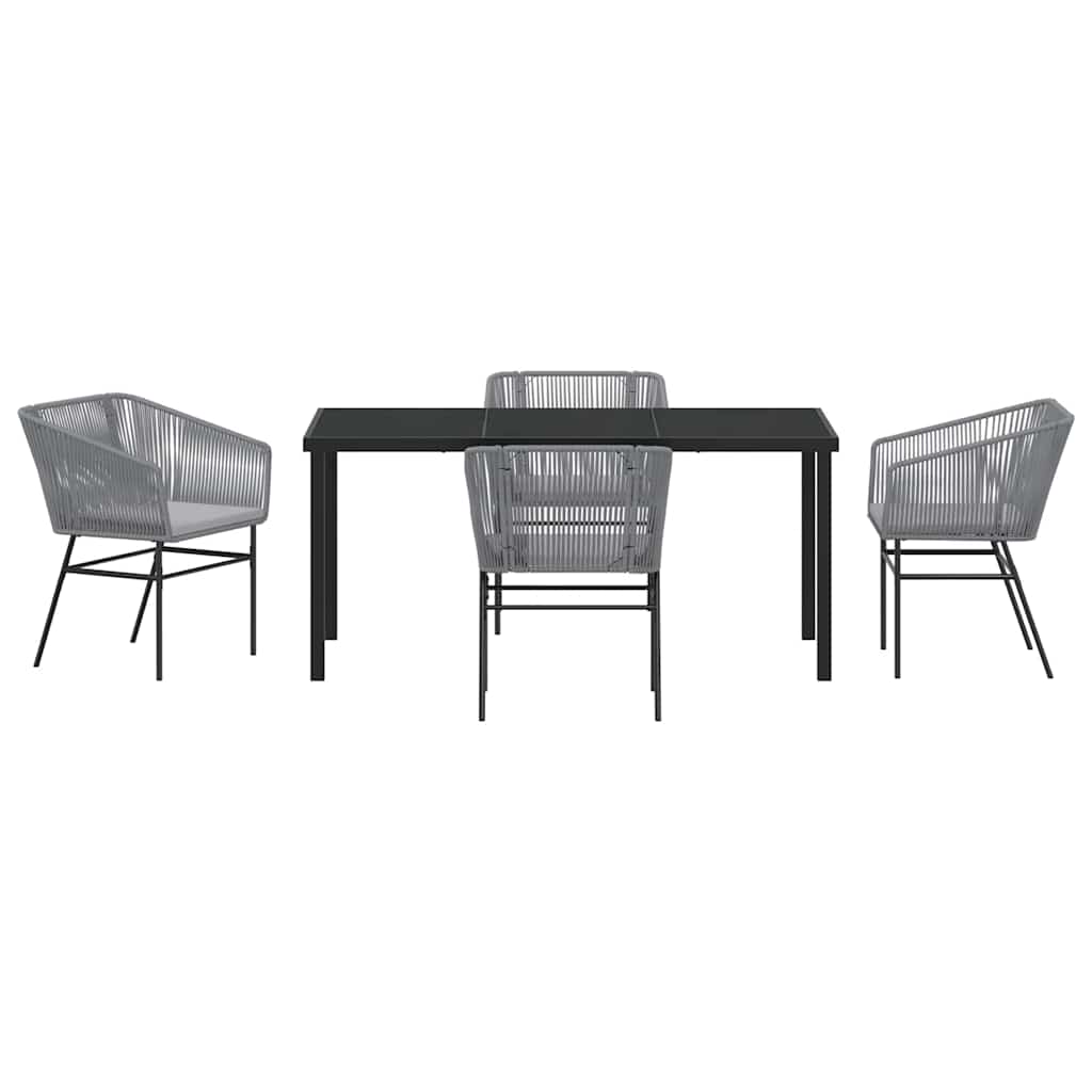 Garden Dining Set 5 pcs Grey Poly rattan