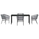 Garden Dining Set 5 pcs Grey Poly rattan