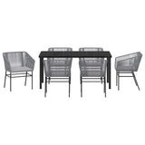 Garden Dining Set 7 pcs Grey Poly rattan