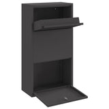Parcel Drop Box with Storage Black 44 x 22 x 82 cm Steel