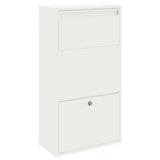 Parcel Drop Box with Storage White 44 x 22 x 82 cm Steel
