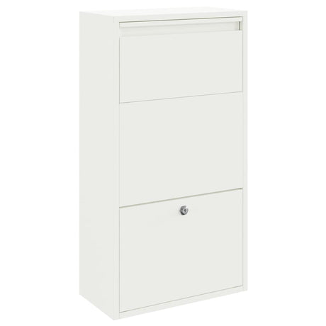 Parcel Drop Box with Storage White 44 x 22 x 82 cm Steel