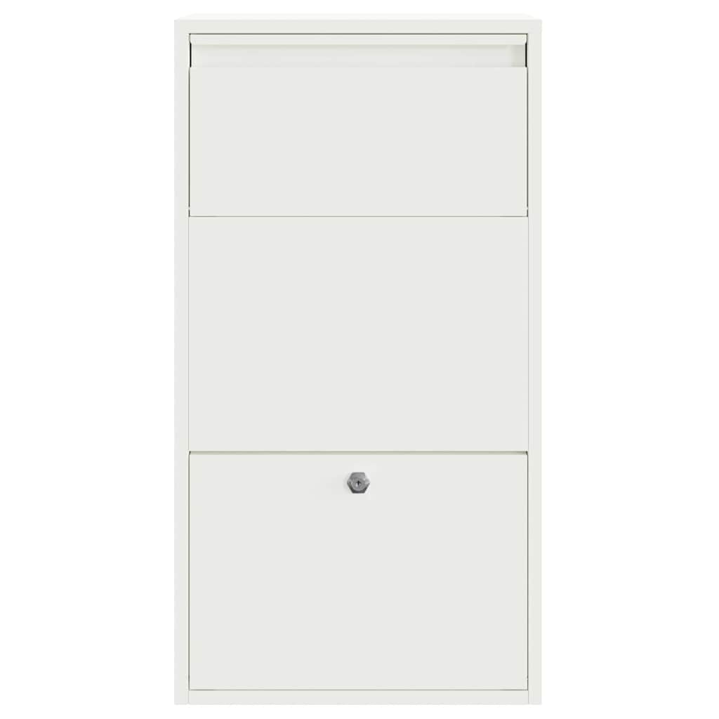 Parcel Drop Box with Storage White 44 x 22 x 82 cm Steel
