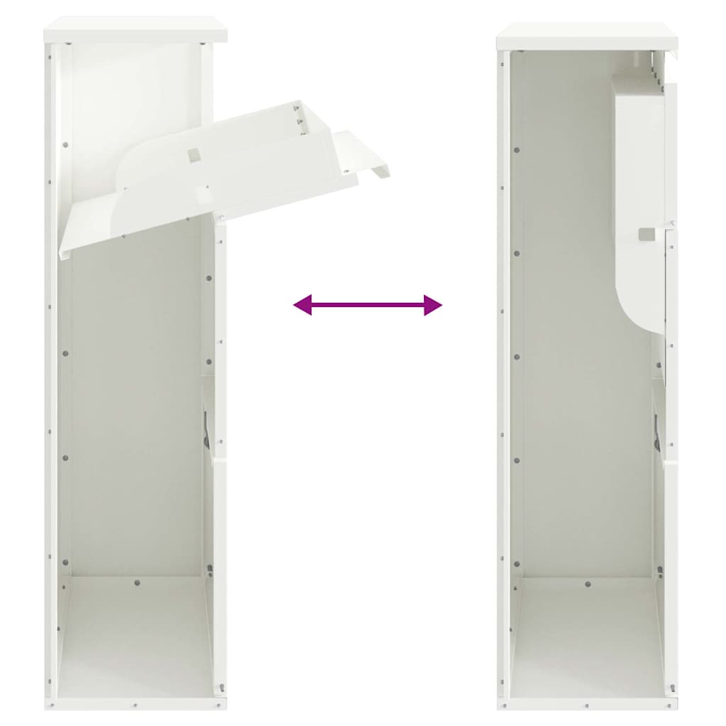 Parcel Drop Box with Storage White 44 x 22 x 82 cm Steel