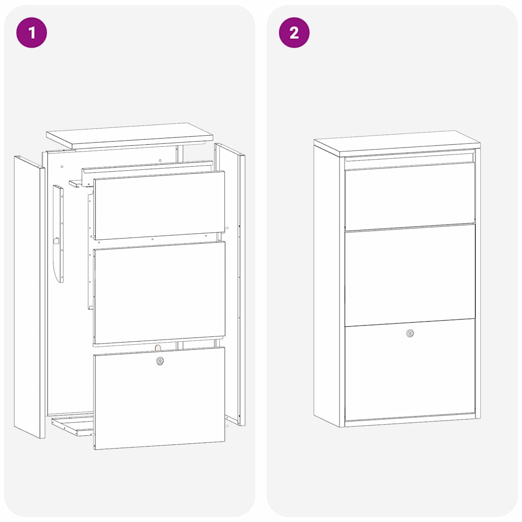 Parcel Drop Box with Storage Anthracite 44 x 22 x 82 cm Steel