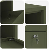 Parcel Drop Box with Storage Olive Green 44 x 22 x 82 cm Steel