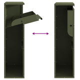 Parcel Drop Box with Storage Olive Green 44 x 22 x 82 cm Steel