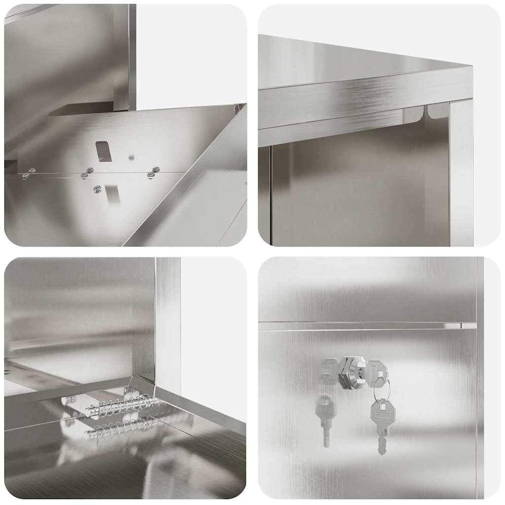 Parcel Drop Box Silver 44 x 22 x 82 cm Stainless Steel