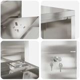 Parcel Drop Box Silver 44 x 22 x 82 cm Stainless Steel