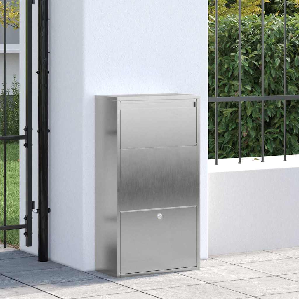 Parcel Drop Box Silver 44 x 22 x 82 cm Stainless Steel