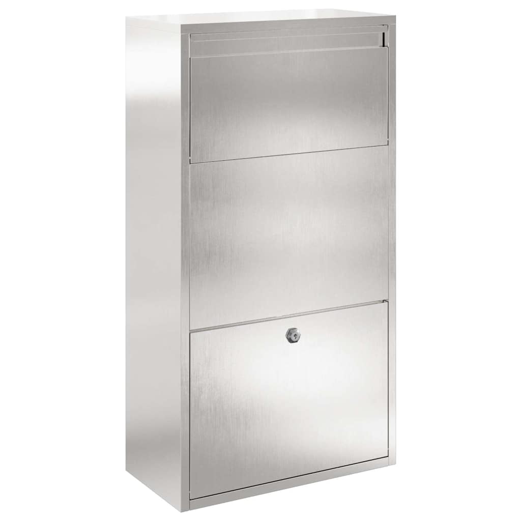 Parcel Drop Box Silver 44 x 22 x 82 cm Stainless Steel