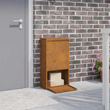 Parcel Drop Box with Storage Brown 44 x 22 x 82 cm Steel