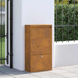 Parcel Drop Box with Storage Brown 44 x 22 x 82 cm Steel