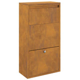 Parcel Drop Box with Storage Brown 44 x 22 x 82 cm Steel
