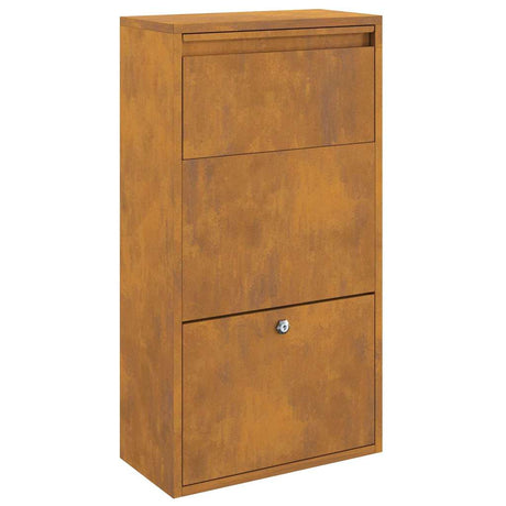 Parcel Drop Box with Storage Brown 44 x 22 x 82 cm Steel