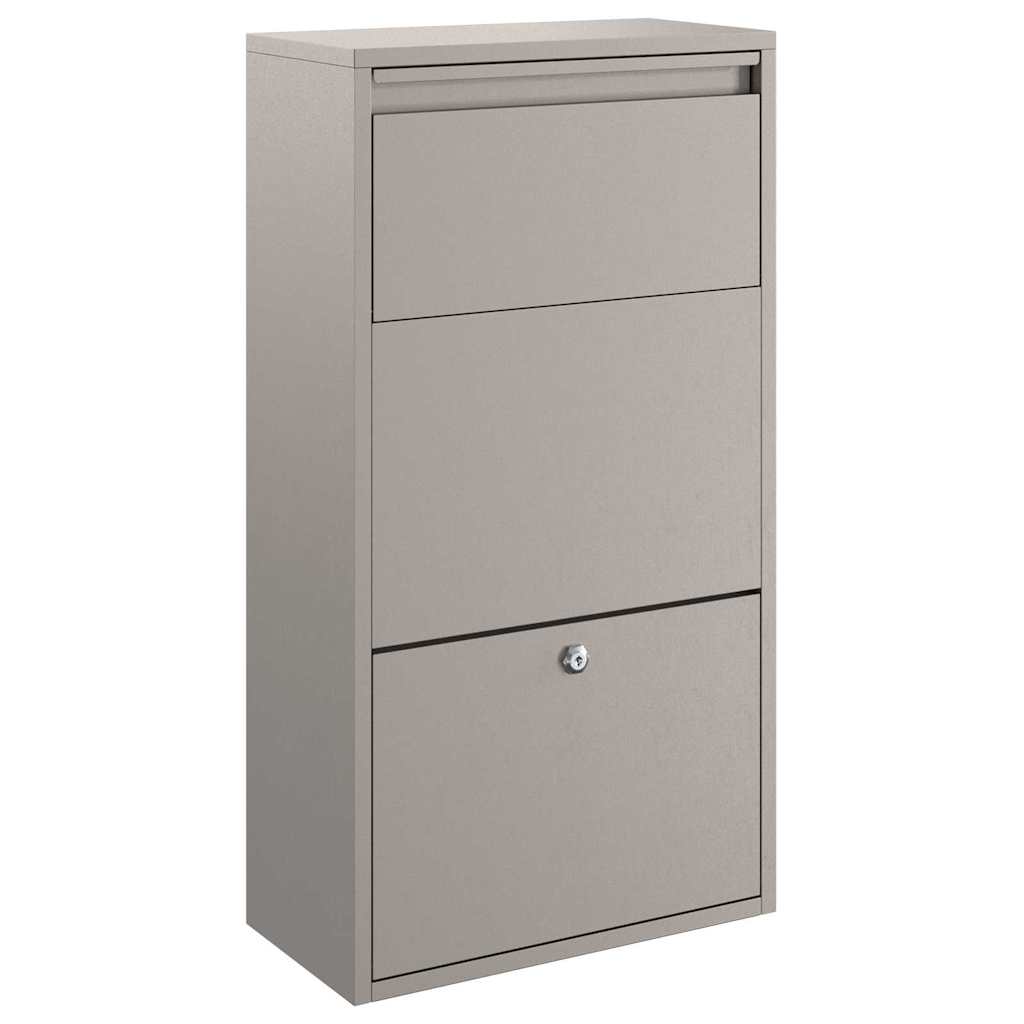 Parcel Drop Box with Storage Brown 44 x 22 x 82 cm Steel