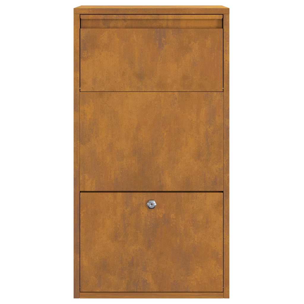 Parcel Drop Box with Storage Brown 44 x 22 x 82 cm Steel
