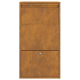 Parcel Drop Box with Storage Brown 44 x 22 x 82 cm Steel
