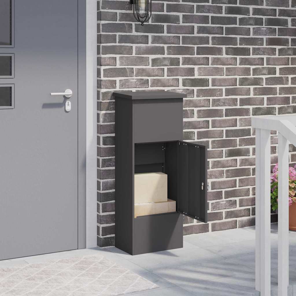 Parcel Drop Box Black 44.5 x 29 x 110.5 cm Steel