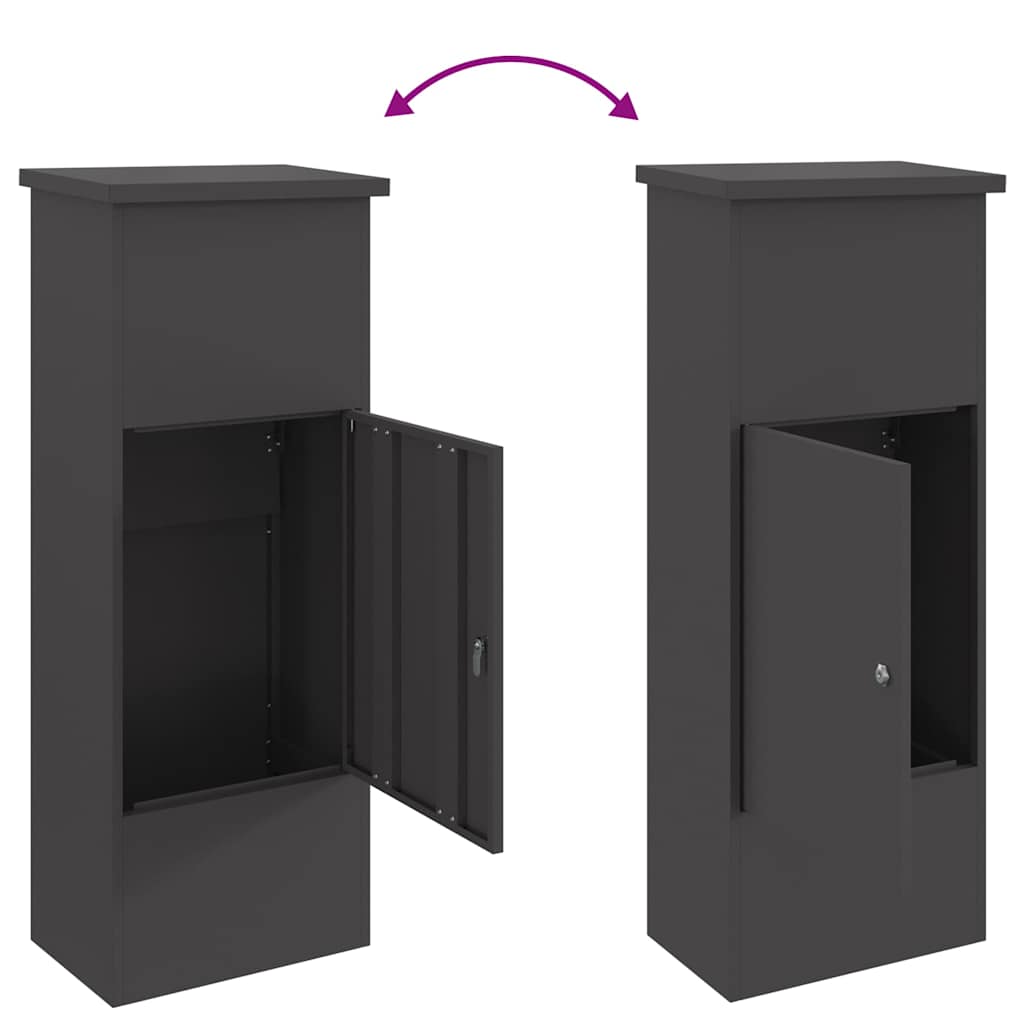 Parcel Drop Box Black 44.5 x 29 x 110.5 cm Steel