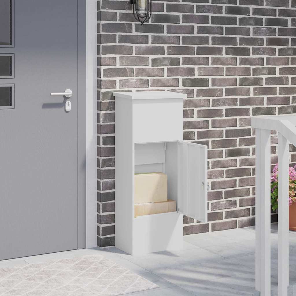 Parcel Drop Box White 44.5 x 29 x 110.5 cm Steel