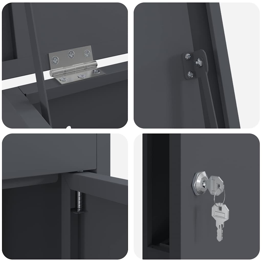 Parcel Drop Box Anthracite 44.5 x 29 x 110.5 cm Steel