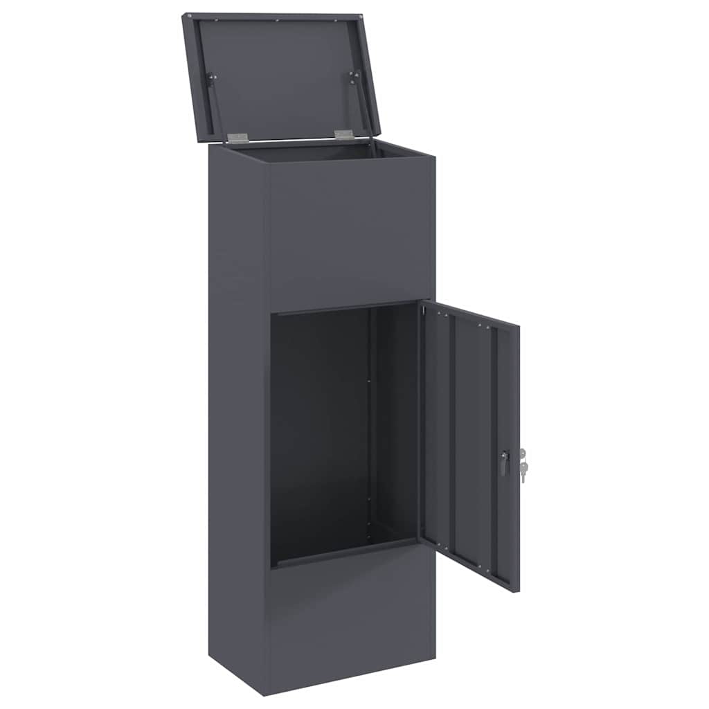Parcel Drop Box Anthracite 44.5 x 29 x 110.5 cm Steel
