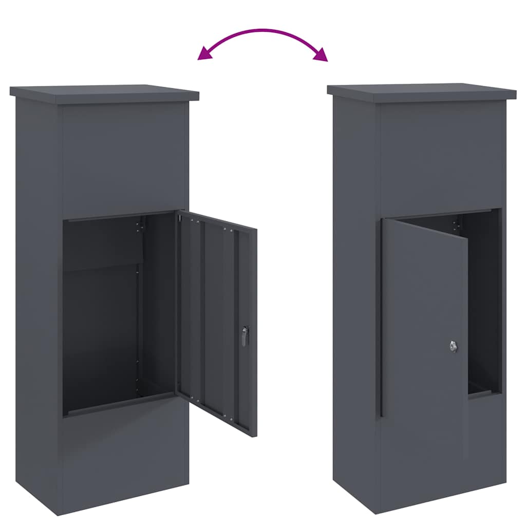 Parcel Drop Box Anthracite 44.5 x 29 x 110.5 cm Steel
