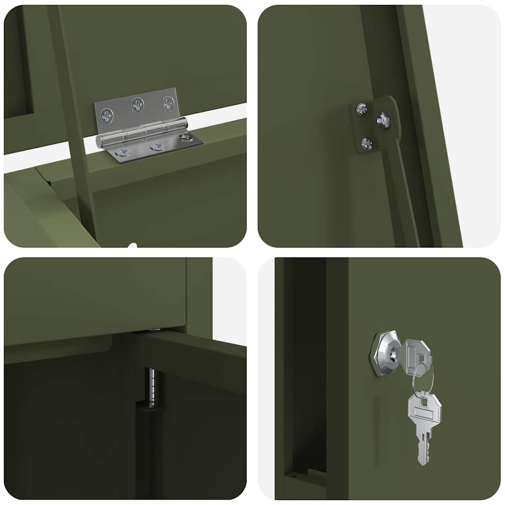 Parcel Drop Box Olive green 44.5 x 29 x 110.5 cm Steel