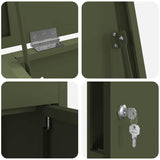 Parcel Drop Box Olive green 44.5 x 29 x 110.5 cm Steel