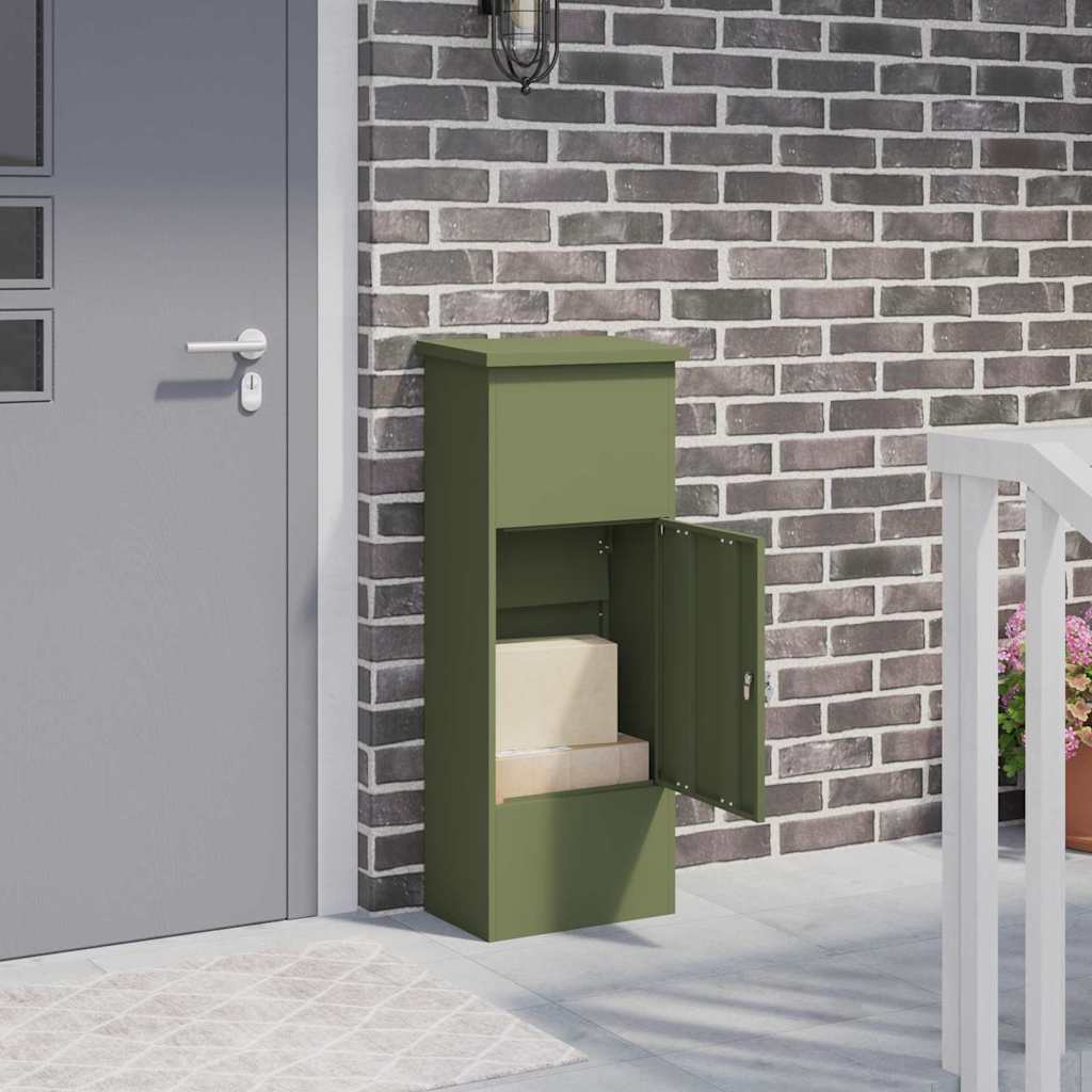 Parcel Drop Box Olive green 44.5 x 29 x 110.5 cm Steel