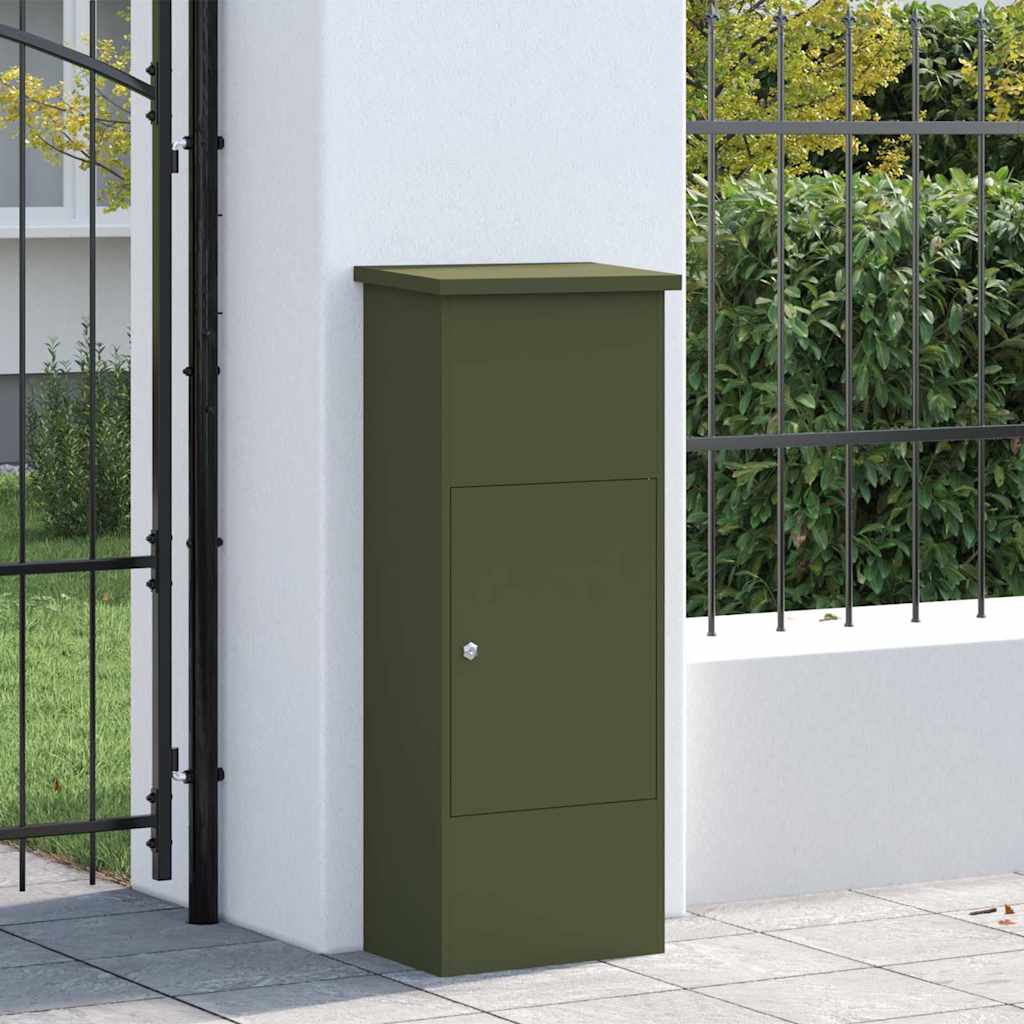 Parcel Drop Box Olive green 44.5 x 29 x 110.5 cm Steel